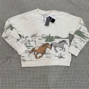 Cream Horse Print Sweater